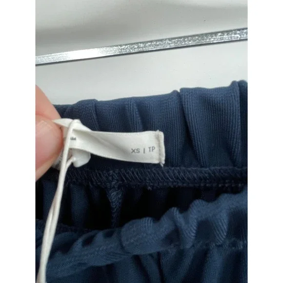 NWT OAK + FORT High Waist Sweat Short Men's XS Navy Blue White Striped Classic - Picture 8 of 11